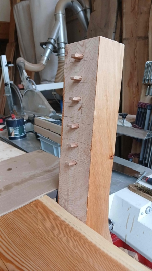 Detail Befestigung Rücklehne mit Sipo Dominos